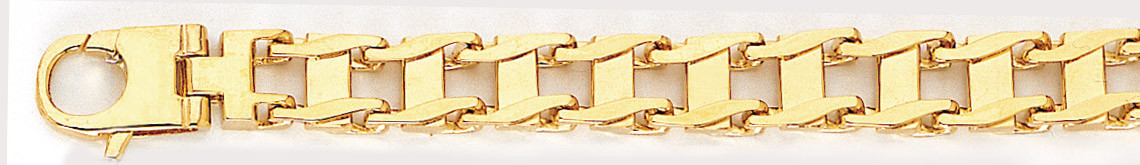 14k Yellow Gold 8mm Hand Made Railroad Chain Necklace 32 Inches